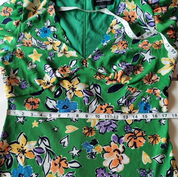 NEW Donna Morgan green floral textured dress with 1/2 sleeves - Picture 15 of 15